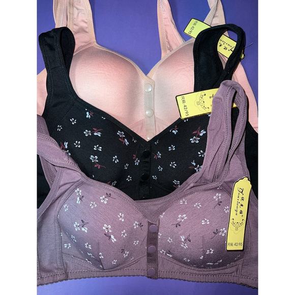 42D Bra Lot Snap Front Closure Lounge Foam Soft Cups Comfort Wirefree Wireless - Picture 1 of 8